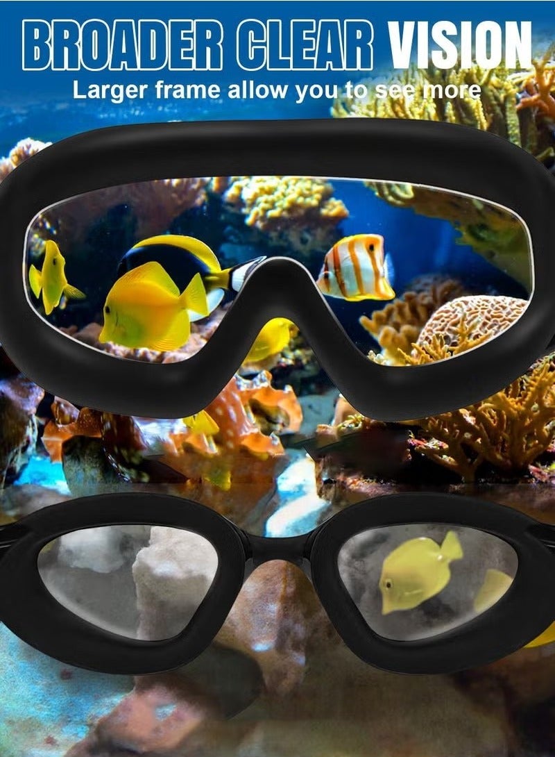 JWSISSIE Waterproof Swimming Goggles, UV Protection, Anti-fog and Anti-leak Swimming Goggles with Ear Plugs and Nose Clip, 180° Field of View, Suitable for Men, Women, Adults and Teens (2 Pack) - Image 3