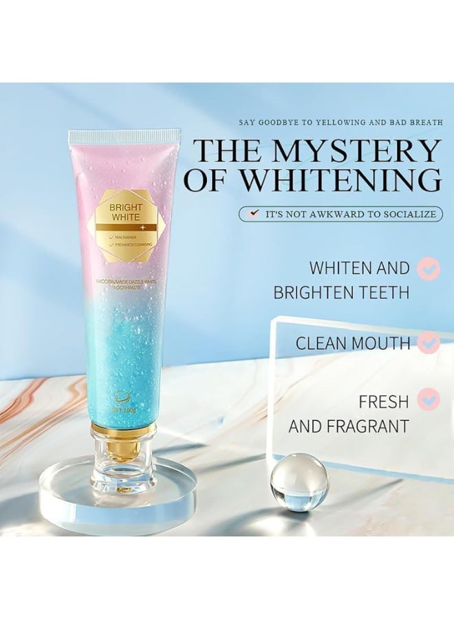 Bodyaccel Niacinamide Whitening Toothpaste, Niacinamide Toothpaste, Bodyaccel Toothpastes, Tripel Whitening Niacinamides Whitenings Toothpastes (100g With Toothbrush)