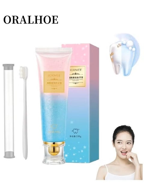 Bodyaccel Niacinamide Whitening Toothpaste, Niacinamide Toothpaste, Bodyaccel Toothpastes, Tripel Whitening Niacinamides Whitenings Toothpastes (100g With Toothbrush)