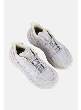adidas Originals Kids Girl Zx 22 Lace Up Outdoor Sneaker Shoes, Grey  - Image 4