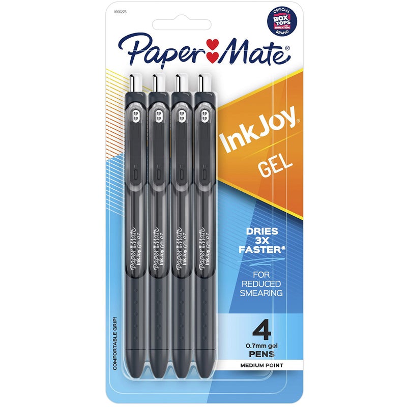 Paper Mate InkJoy Gel Pens, Medium Point, Black, 4 Count - Image 1