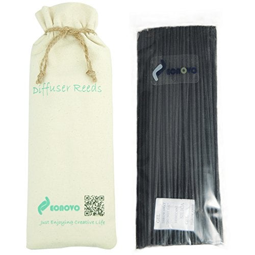 Resafy Reed Diffuser Sticks, Jecnovo Pack of 100 Fiber Sticks with Handmade Linen Bag, Safe and Non-Toxic, 9 Inches Long 3mm Diameter Aromatherapy Diffusers for Home, Spa and Office(Black) - Image 5