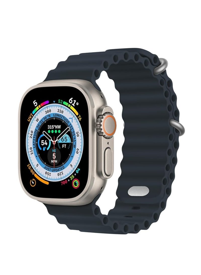 Generic - Band For Apple Watch Band 49mm 45mm 44mm 42mm Men Women, Soft Silicone Sport Band Replacement Strap for Apple Watch Ultra2/Ultra iWatch Series SE 9 8 7 6 5 4 3 2 1 - Image 1