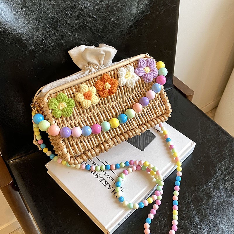 2024 Trendyy Design Straw Material Fabric Cross-Body Bag New Women'S Bag Trendyy Simple Shoulder Bag - Image 2