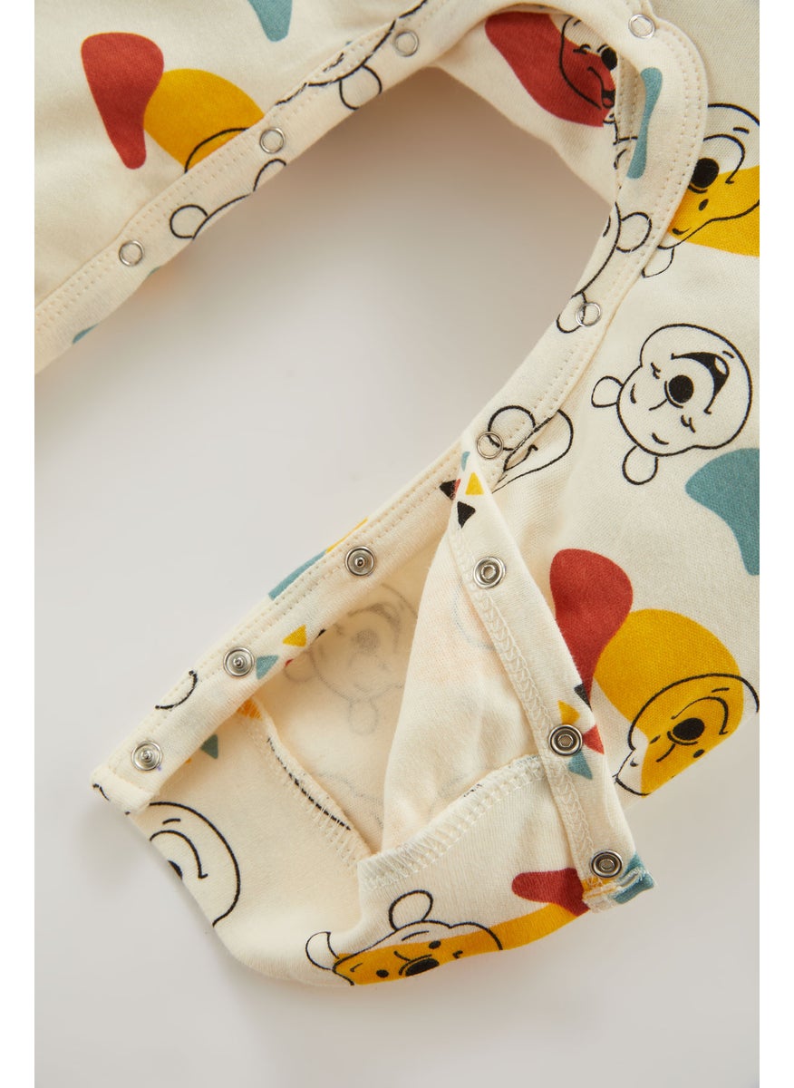 DeFacto BabyBoy Regular Fit Crew Neck Winnie The Pooh Licensed Jumpsuit  - Image 5
