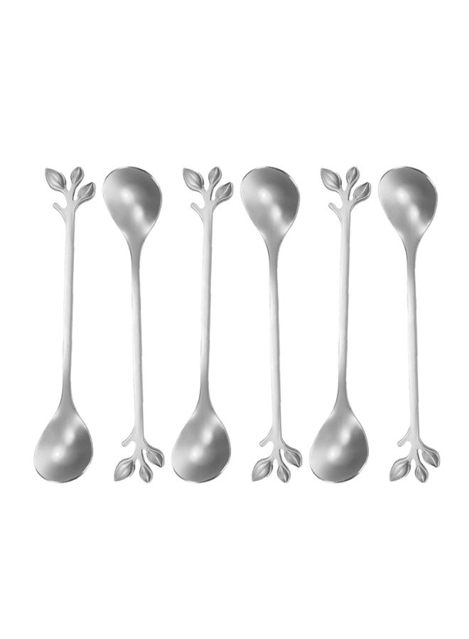 طقم ملاعق قهوة من 6 قطع من الفولاذ المقاوم للصدأ - Image 1