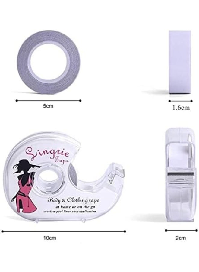 Double Sided Clothing Tape, Clear Fabric Strong Adhesive for Lingerie, Body, Fashion, Boob, Dress, Bra - 1+4 Set - Image 2