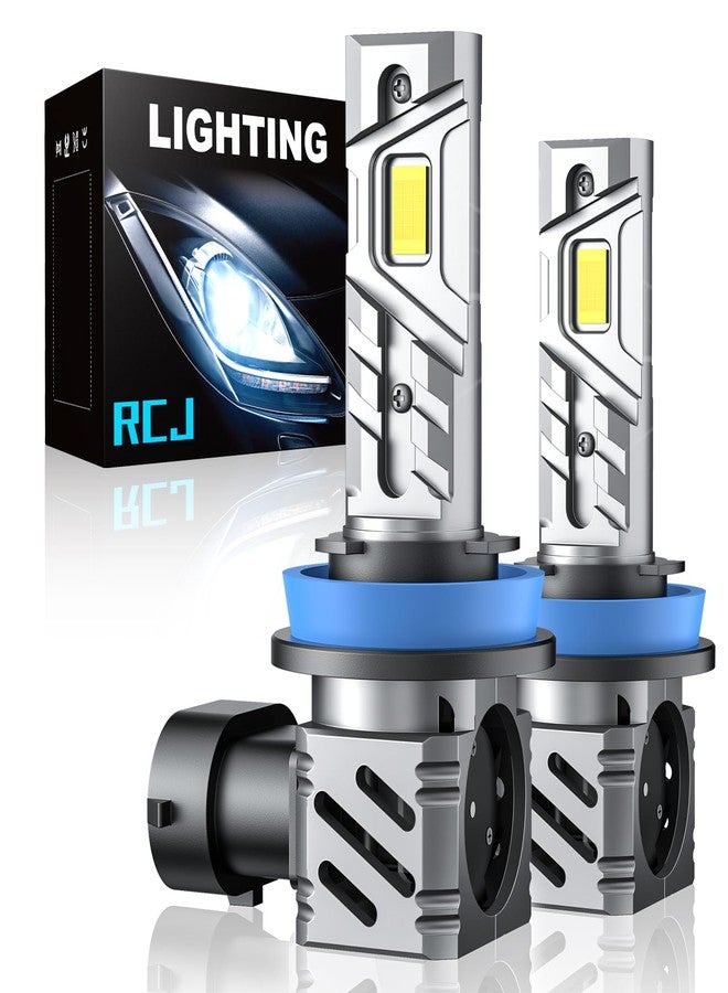 RCJ H11/H8/H9 Fog Bulbs, 1:1 Size 35000LM Brighter 6000K Cool White with 13000RPM Fan, Plug-N-Play, Pack of 2 - Image 1