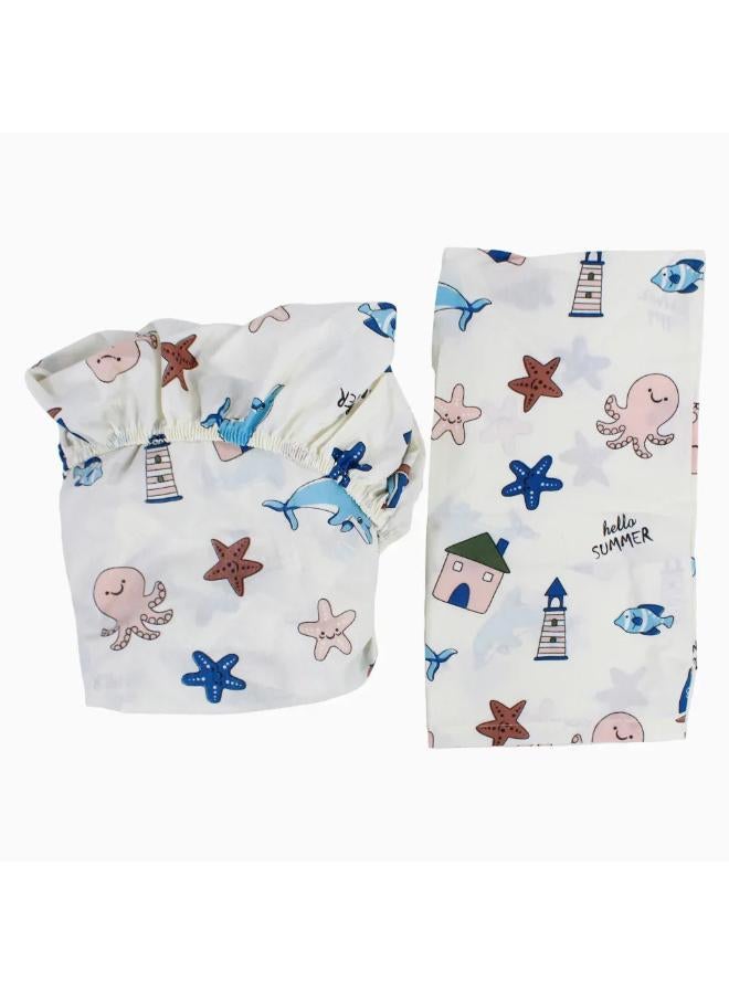 Ourkids Bed Sheets - Under the Sea Print - Image 2