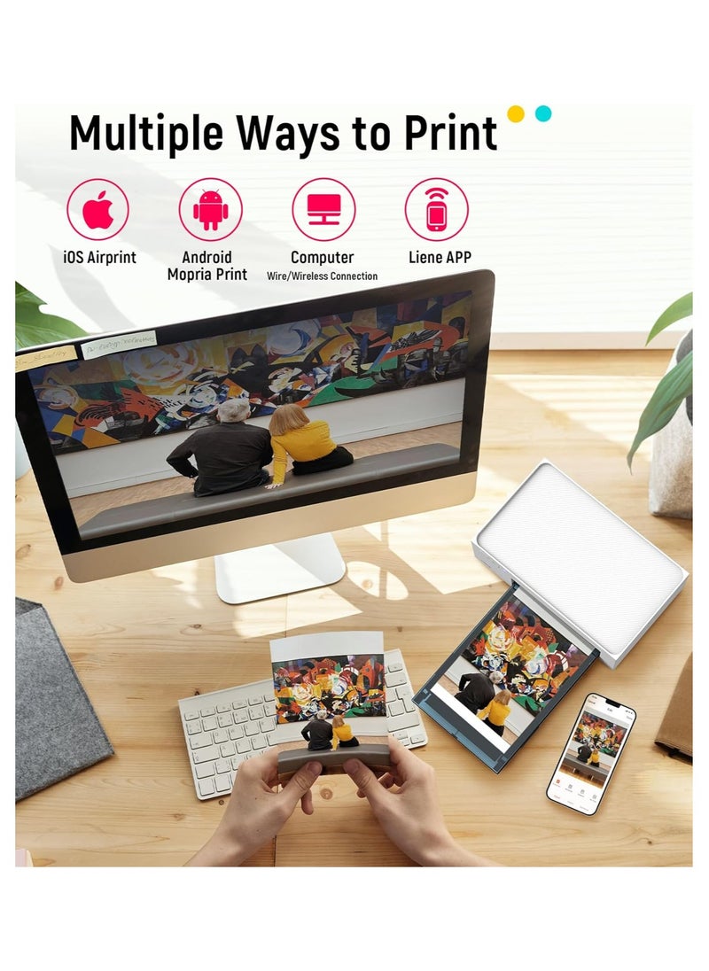 Liene Liene 4x6'' Photo Printer, Wi-Fi Picture Printer, 20 Sheets, Full-Color Photo, Photo Printer for iPhone, Android, Smartphone, Computer, Thermal dye Sublimation, Portable Photo Printer for Home Use  - Image 5
