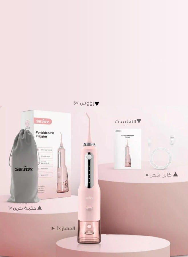 SEJOY Water Flosser with 270mL Tank 4 Modes 6 Jet Tips,Dental Oral Irrigator for Home and Travel for Oral Care,USB Rechargeable Cordless Water Dental Picks for Teeth Cleaning,IPX7 Waterproof - Image 5