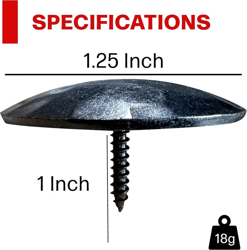 Sidco Supply 50 Pack- 1.25 Inch Iron Clavos Decorative Nails Screws Forged Hammered Door Nails Wood Furniture Upholstery Tacks Rustic Antique Forged Finish by Sidco Supply - Image 5