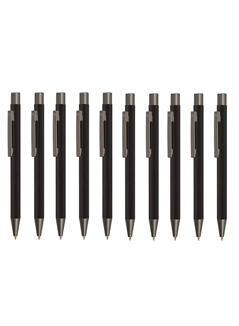 Uma Pack of 10 Retractable Ballpoint Pen Made In Germany Black - Image 1