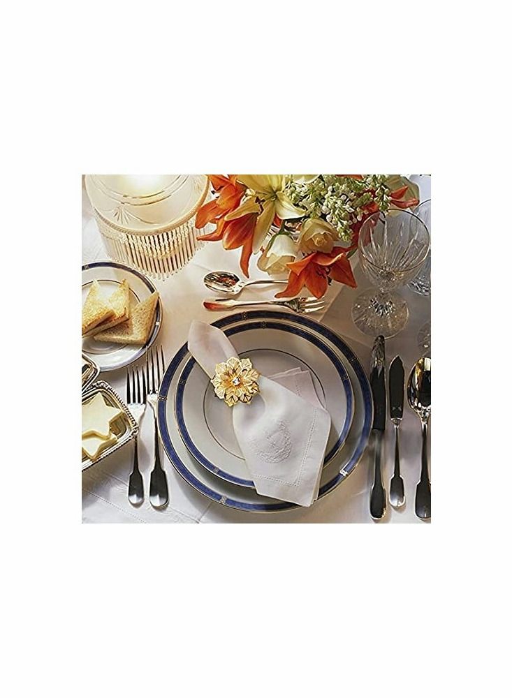 Hollow Out Metal Flower Napkin Ring Holder Set of 10(Flower-gold) - Image 3