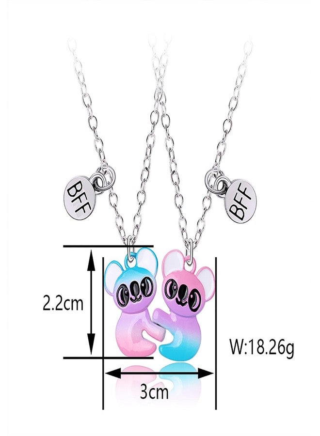 JAVARNV BFF Necklaces for 2 Girls Friendship Necklace Best Friend Necklace Bear Pendant Necklace Bear Matching Necklace Cute Koala Necklace Birthday Christmas Jewelry Gifts for Girls, Metal, alloy - Image 2