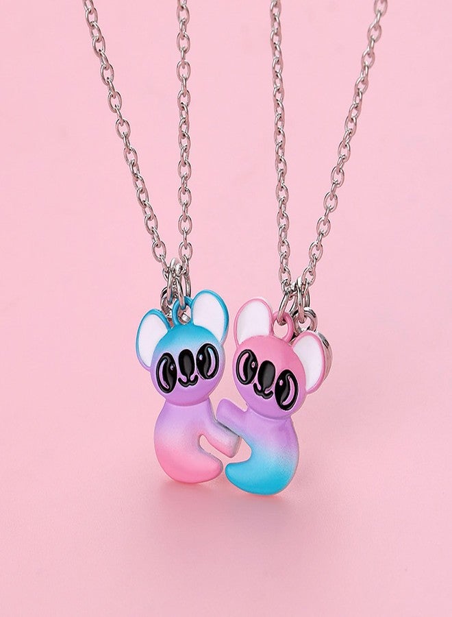 JAVARNV BFF Necklaces for 2 Girls Friendship Necklace Best Friend Necklace Bear Pendant Necklace Bear Matching Necklace Cute Koala Necklace Birthday Christmas Jewelry Gifts for Girls, Metal, alloy - Image 3