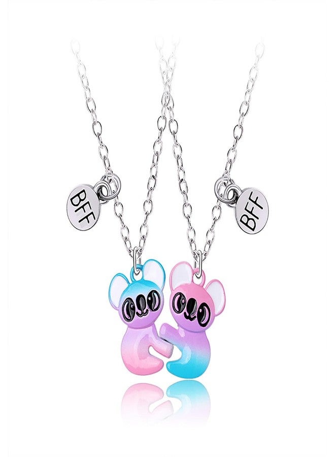 JAVARNV BFF Necklaces for 2 Girls Friendship Necklace Best Friend Necklace Bear Pendant Necklace Bear Matching Necklace Cute Koala Necklace Birthday Christmas Jewelry Gifts for Girls, Metal, alloy - Image 1