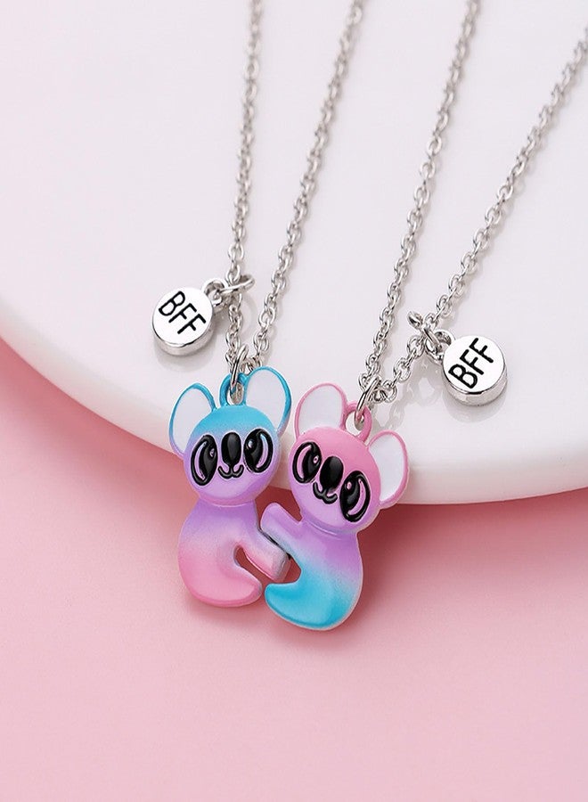 JAVARNV BFF Necklaces for 2 Girls Friendship Necklace Best Friend Necklace Bear Pendant Necklace Bear Matching Necklace Cute Koala Necklace Birthday Christmas Jewelry Gifts for Girls, Metal, alloy - Image 5