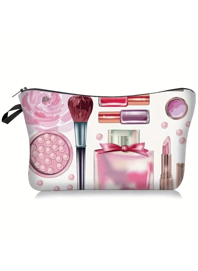 ORiTi Makeup Print Cosmetic Bag Portable Travel Storage Pouch Clutch Purse Zipper Toiletry Bag - Image 1