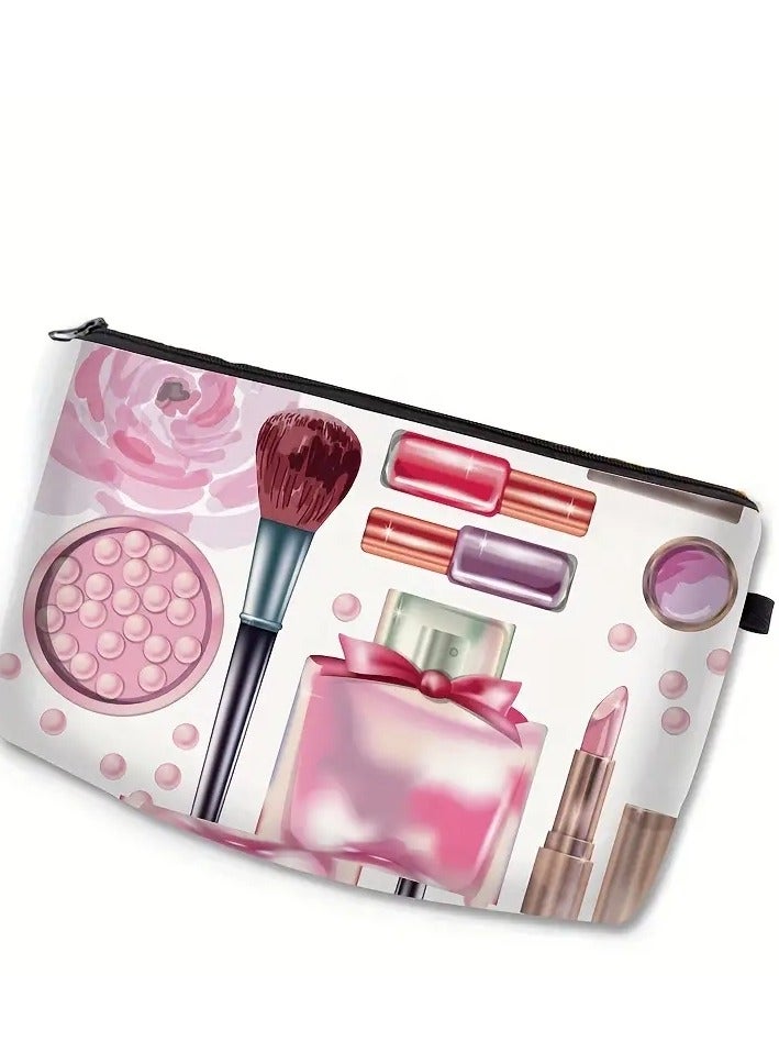 ORiTi Makeup Print Cosmetic Bag Portable Travel Storage Pouch Clutch Purse Zipper Toiletry Bag - Image 2