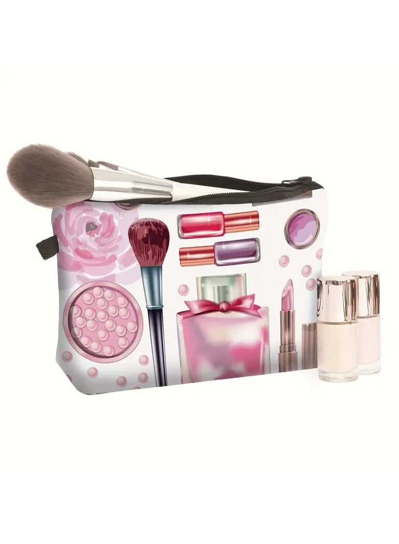 ORiTi Makeup Print Cosmetic Bag Portable Travel Storage Pouch Clutch Purse Zipper Toiletry Bag - Image 3