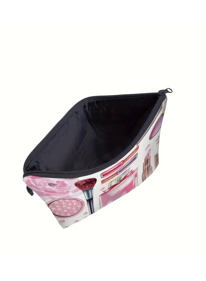 ORiTi Makeup Print Cosmetic Bag Portable Travel Storage Pouch Clutch Purse Zipper Toiletry Bag - Image 5