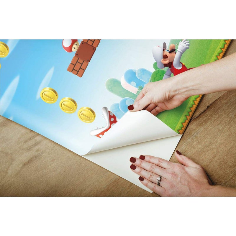 RoomMates RMK11193BD Nintendo New Super Mario Bros. Peel and Stick Wallpaper Border, red, blue, green - Image 2
