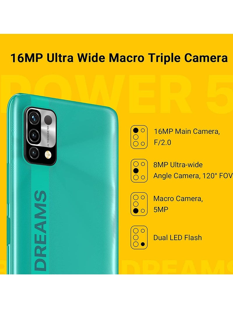 UMIDIGI Power 5 Cell Phone 3GB 64GB 6150mAh Battery Unlocked Smartphone with 6.53 Full Screen 16MP AI Triple Camera Android Phone Green - Image 2