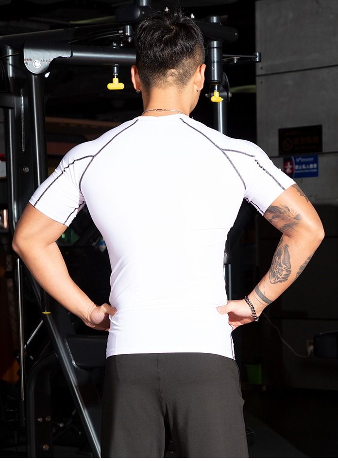 Loquat Men Quick Dry Breathable Sports T-Shirt White - Image 2