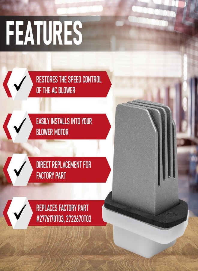 أيه أيه إغنيشن مقاومة محرك منفاخ نظام التكييف والتهوية AA Ignition، بديل للرقم 27761-70T03 - Image 2