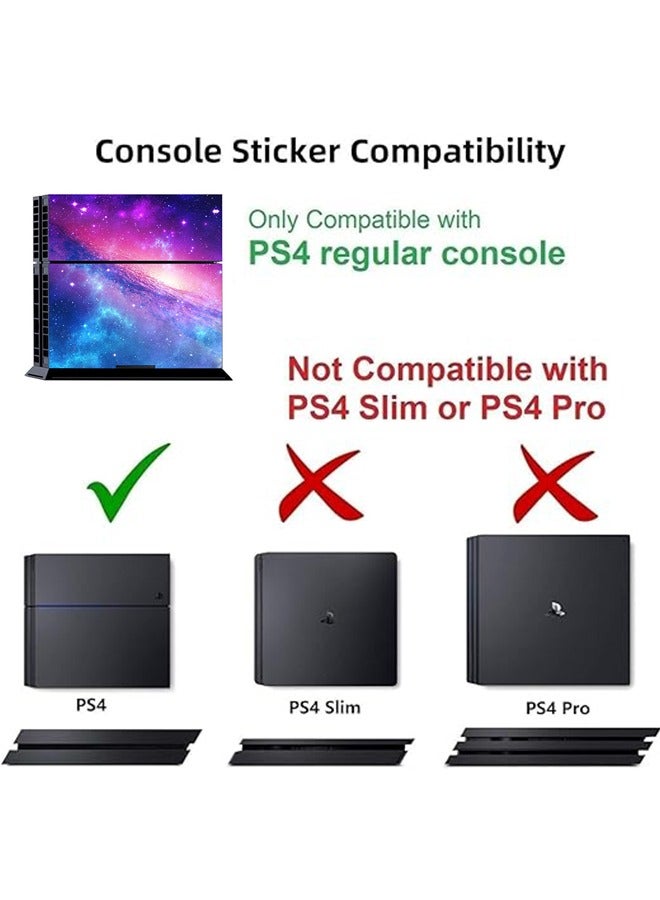 Sony PS4 Console Controller Skins Set, Skin Wrap Decal Sticker Sony PS4 ConsoleDualshock Controller, Protective Film Sticker for PS4 Starry Sky Theme, Vinyl Cover Sticker (Not PS4 Slim/Not PS4 Pro) - Image 2