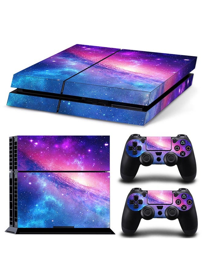Sony PS4 Console Controller Skins Set, Skin Wrap Decal Sticker Sony PS4 ConsoleDualshock Controller, Protective Film Sticker for PS4 Starry Sky Theme, Vinyl Cover Sticker (Not PS4 Slim/Not PS4 Pro) - Image 1