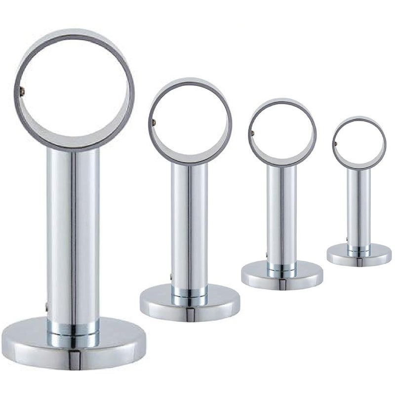 QZibeva Pack of 6 Pcs Stainless Steel Ceiling Wall Curtain Bracket for 1 Inch Curtain Rod Silver Brackets - Image 5
