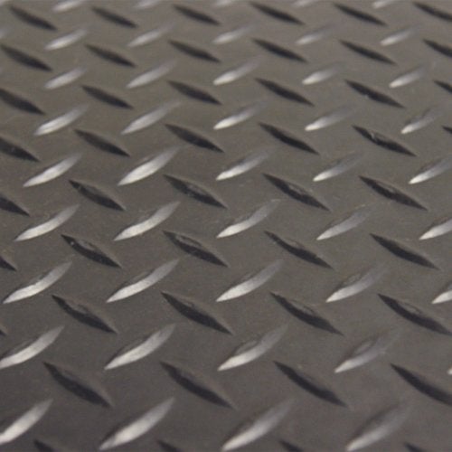 Rubber-Cal Diamond-Plate Rubber Flooring Rolls - 3 mm x 4 ft x 3 ft Rolls - Black - Image 3