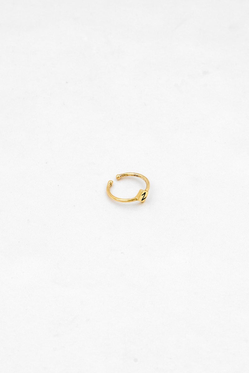 ALEX AND ANI Women Initial Z Adjustable Ring, Gold  - Image 1
