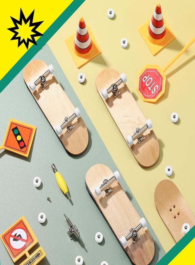 Zhehao 8 Pcs Fingerboard Bearing Wheels Standard Fingerboard Tool CNC Lathed Bearing Wheels Screwdriver and 2 Pcs Nut Driver for 34 mm Wide Decks Finger Skateboard Trucks(White) - Image 4