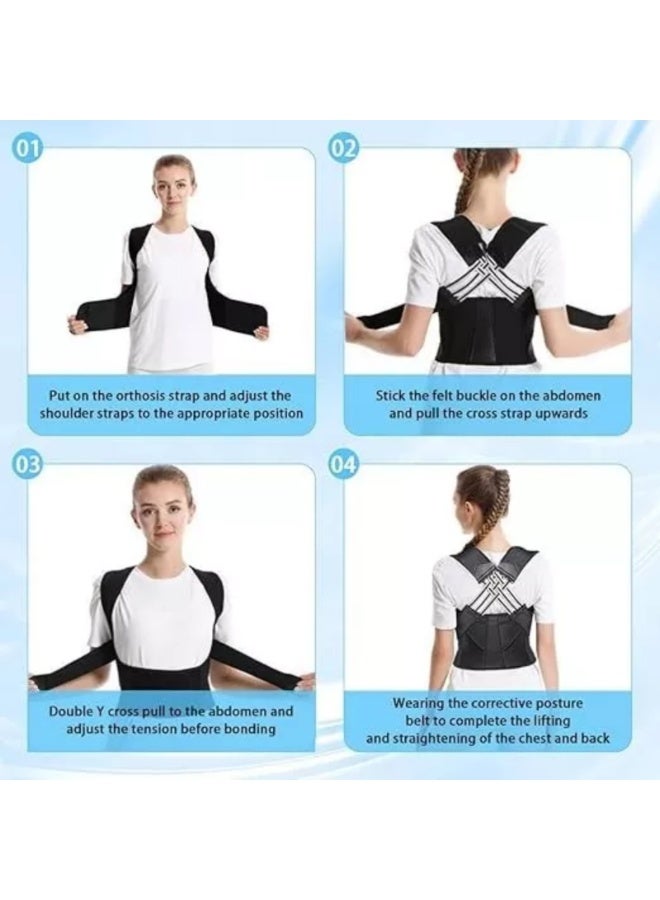 LEFAFA Posture Corrector, Adjustable Shoulder Back Support for Women and Men with Spine Vertical Alignment System, Upper and Lower Back Pain Relief - Scoliosis, Hunchback, Thoracic, Spine Corrector - Image 3