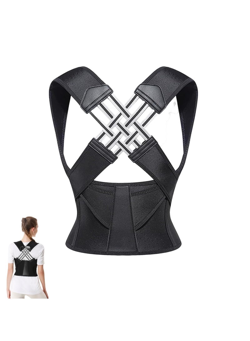 LEFAFA Posture Corrector, Adjustable Shoulder Back Support for Women and Men with Spine Vertical Alignment System, Upper and Lower Back Pain Relief - Scoliosis, Hunchback, Thoracic, Spine Corrector - Image 1