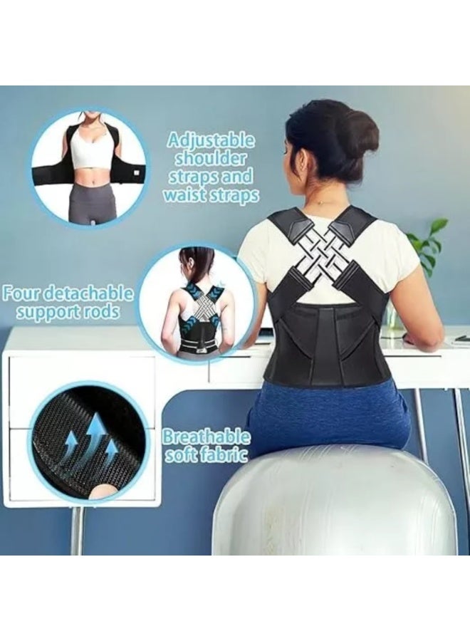 LEFAFA Posture Corrector, Adjustable Shoulder Back Support for Women and Men with Spine Vertical Alignment System, Upper and Lower Back Pain Relief - Scoliosis, Hunchback, Thoracic, Spine Corrector - Image 5