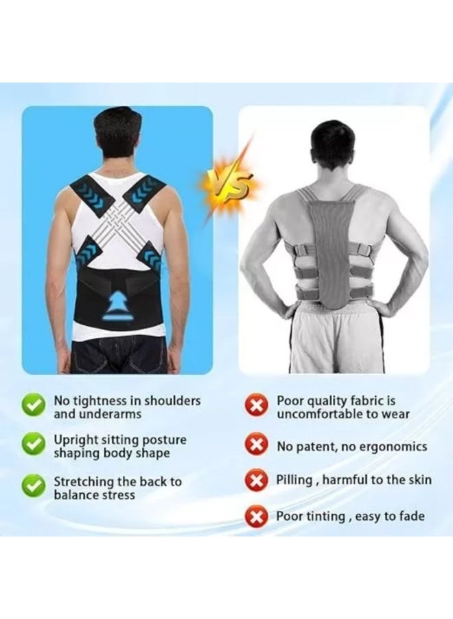 LEFAFA Posture Corrector, Adjustable Shoulder Back Support for Women and Men with Spine Vertical Alignment System, Upper and Lower Back Pain Relief - Scoliosis, Hunchback, Thoracic, Spine Corrector - Image 4