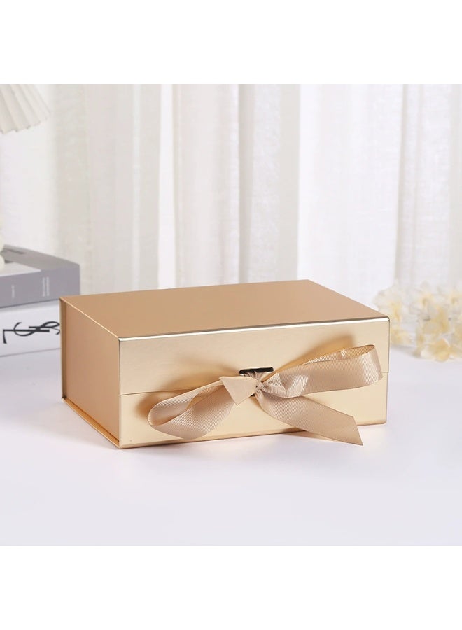 SKT Shiketro Gold Foldable Luxury Magnetic Gift Box With Ribbon, Suitable For Holidays, Birthdays, Anniversaries and Other Occasions - Image 2