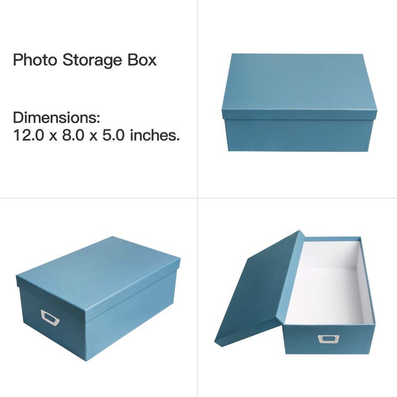 novelinks Photo Case 4" x 6" Photo Storage Box, 10 Inner Picture Storage Containers & Photo Organizer Cases, Portable Photo Craft Keeper for Photos, Crafts, Cards (Sky Blue, 2Pack) - Image 2