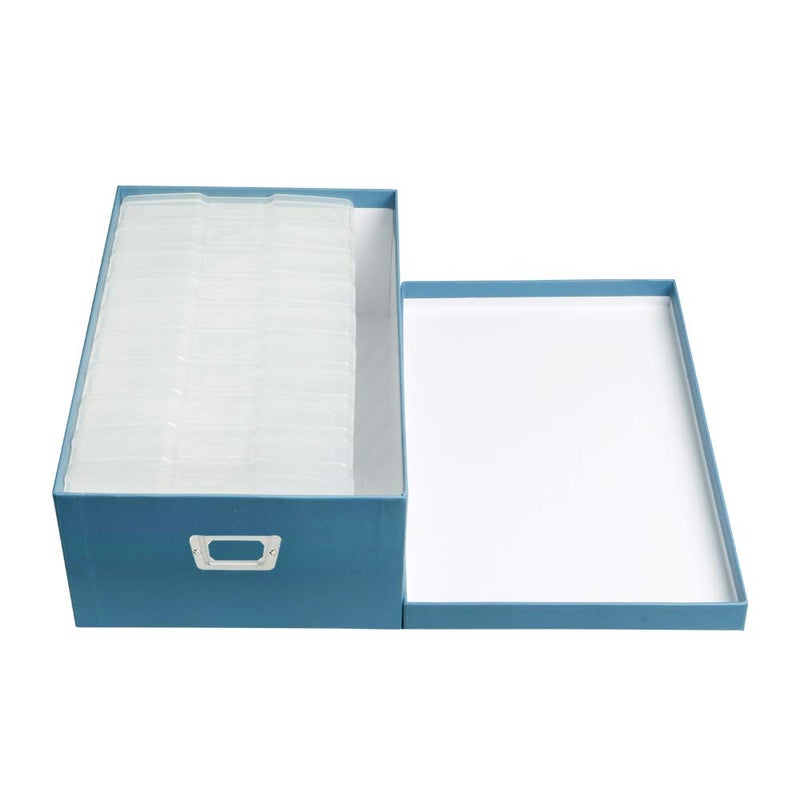 novelinks Photo Case 4" x 6" Photo Storage Box, 10 Inner Picture Storage Containers & Photo Organizer Cases, Portable Photo Craft Keeper for Photos, Crafts, Cards (Sky Blue, 2Pack) - Image 4