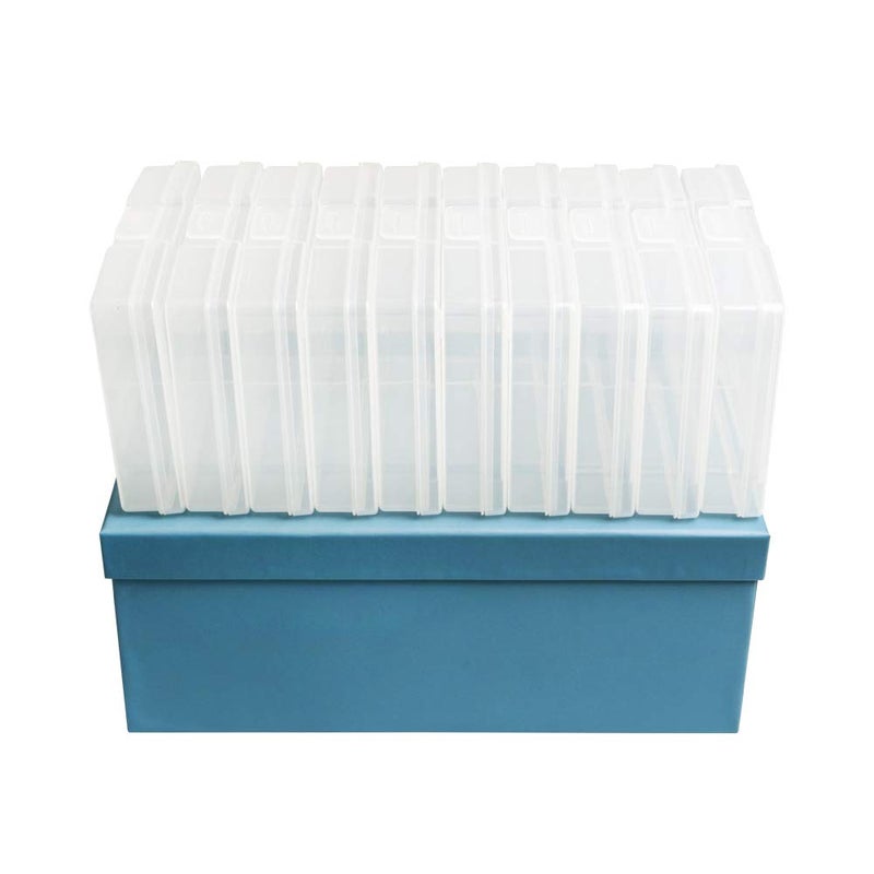novelinks Photo Case 4" x 6" Photo Storage Box, 10 Inner Picture Storage Containers & Photo Organizer Cases, Portable Photo Craft Keeper for Photos, Crafts, Cards (Sky Blue, 2Pack) - Image 5