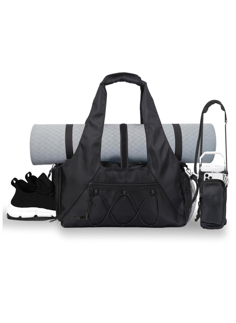 زيريفام حقيبة رياضية للنساء، حقيبة سفر خفيفة الوزن مع حجرة للأحذية، حقائب نهاية الأسبوع الليلية مع جيب للأشياء المبللة وحقيبة لحمل الزجاجات، حقائب رياضية لليوجا والسفر والصالات الرياضية - Image 1