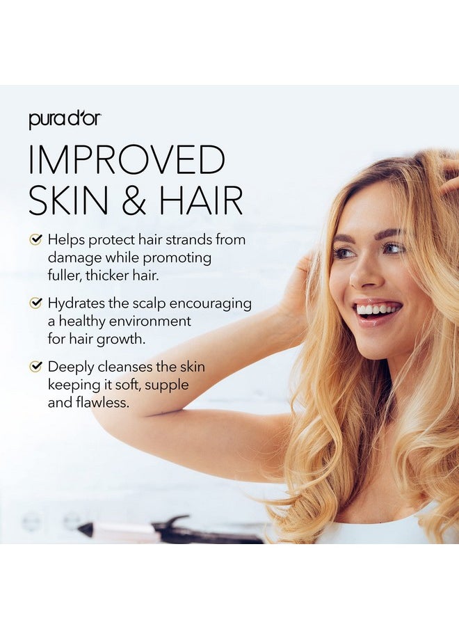 Pura d'or - 4 Oz Organic Castor Oil 100% Pure Usda Certified Cold Pressed Hexane Free Eyelash & Eyebrow Growth Serum 2 Empty Bonus Applicators For Fuller Thicker Lashes & Brows Skin & Hair - Image 1