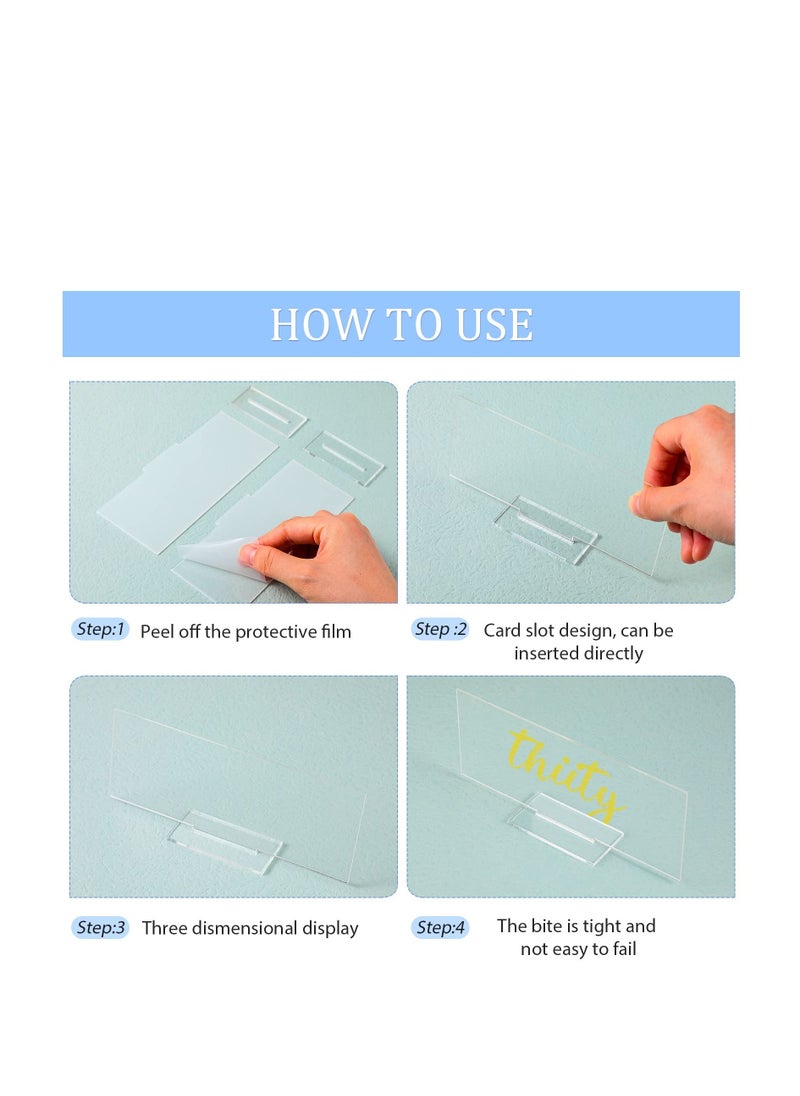 SYOSI - 10 Pcs Acrylic Place Card Stands Clear Table Display Holder Acrylic Sign Stand Wedding Table Number with Card Slot for Wedding Reception Office Menu DIY Art Meeting(Rectangle,5.9 x 4 Inch) - Image 1