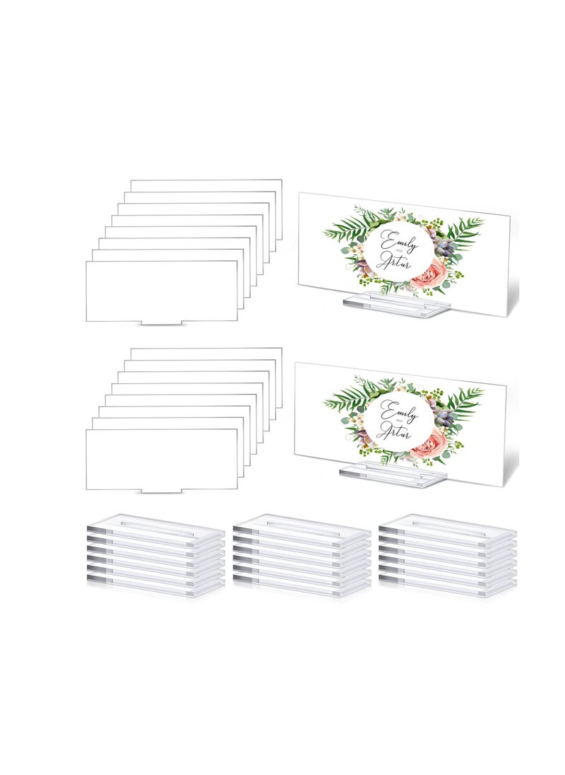 SYOSI - 10 Pcs Acrylic Place Card Stands Clear Table Display Holder Acrylic Sign Stand Wedding Table Number with Card Slot for Wedding Reception Office Menu DIY Art Meeting(Rectangle,5.9 x 4 Inch) - Image 1