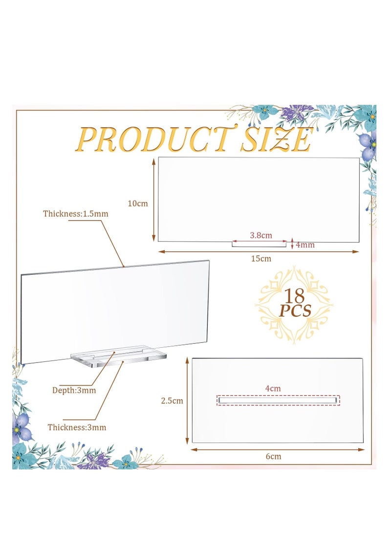 SYOSI - 10 Pcs Acrylic Place Card Stands Clear Table Display Holder Acrylic Sign Stand Wedding Table Number with Card Slot for Wedding Reception Office Menu DIY Art Meeting(Rectangle,5.9 x 4 Inch) - Image 1
