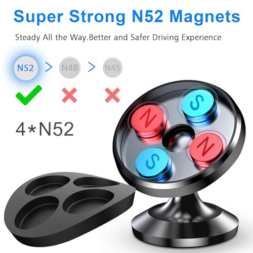Coolpow【2 Packs 】Magnetic Phone Holder for car【Strong Magnet】phone holders for your car phone holder Mount for Car【4 Metal Plate】Universal Dash cell phone car mount for iphone Samsung car accessories - Image 4